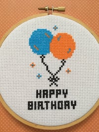 Image 2 of Happy Birthday Cross Stitch Pattern PDF