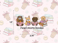 Image 1 of Read More Books (Dogs) Sticker
