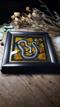 Image 3 of Snake Skeleton Wall Frame - Orange Wildflowers