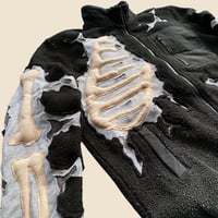 Image 3 of REWORKED NIKE CRACKY 3D PUFF SKELETON MONOCHROME SHERPA JACKET SIZE M/L 