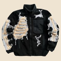 Image 1 of REWORKED NIKE CRACKY 3D PUFF SKELETON MONOCHROME SHERPA JACKET SIZE M/L 