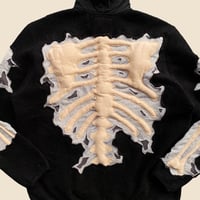 Image 6 of REWORKED NIKE CRACKY 3D PUFF SKELETON MONOCHROME SHERPA JACKET SIZE M/L 