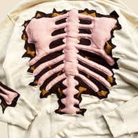 Image 7 of REWORKED CRACKY 3D PUFF SKELETON BEIGE SWEATSHIRT SIZE XL