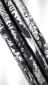 Image 1 of Damascus Steel, Alumilite Maker's Blanks. Pressure cast with a mix of silver and black micas/dyes