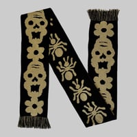 Image of Scarf "Ants, skulls & flowers"