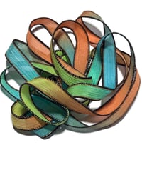 Image 7 of 1PC. TOUCAN  42" Hand Dyed Finished Edge Silk Wrist Wrap Bracelet/Jewelry/Craft Ribbons