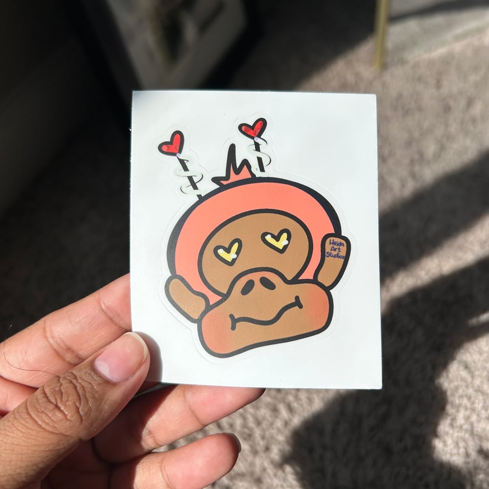 Image of Love Struck Monkey Stickers