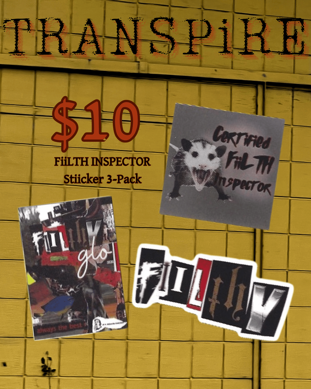 Image of 'FiiLTH INSPECTOR' FG Stiicker 3-Pack