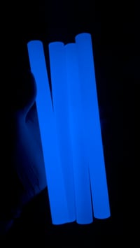 Image 1 of Sapphire Blue Glow bespoke pen blanks! High pressure cast and cured using UV activated glow pigments