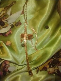 Image 2 of Handmade Handcrafted Copper viking Axe Pendant - Jasper and Garnet - Viking Jewelry Necklace 