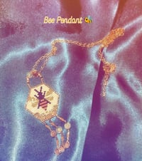 Image 3 of Bee Pendant Bumblebee Honey Bee jewelry - Brick stitch bee pendant made to order