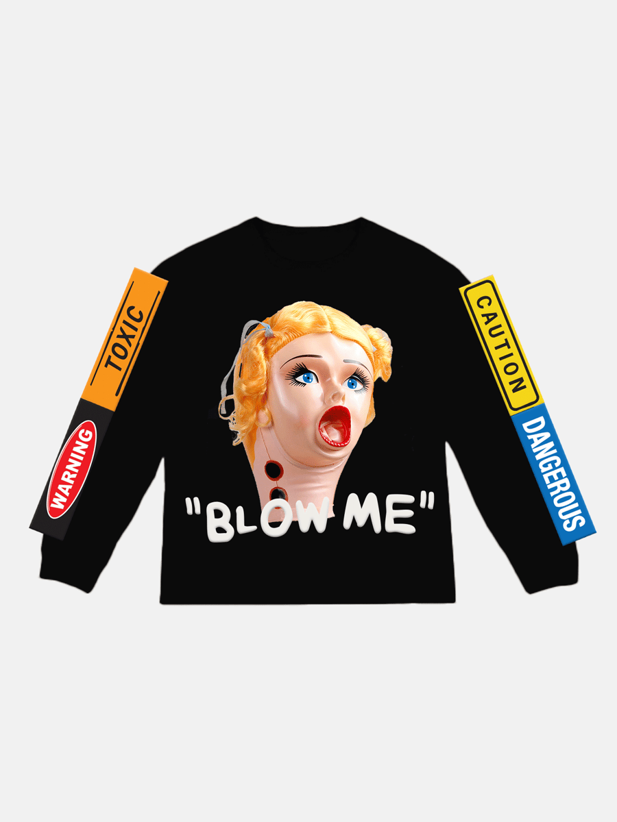 Image of GIRLS ARE DRUGS® "BLOW ME®" L/S TEE - BLACK