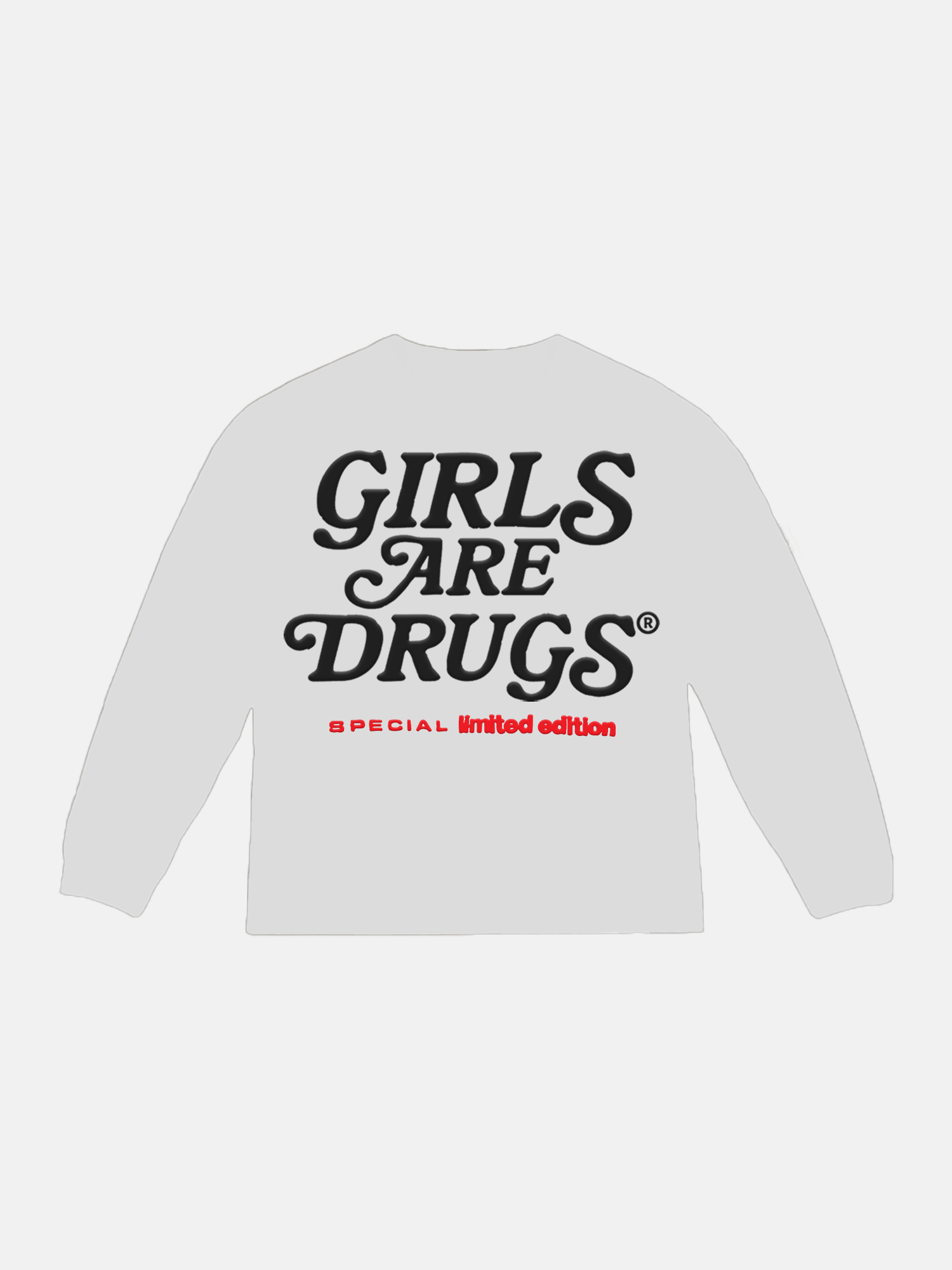 Image of GIRLS ARE DRUGS® "BLOW ME®" L/S TEE - WHITE