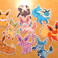 Image 1 of Eeveelutions 2 Inch Glossy Stickers