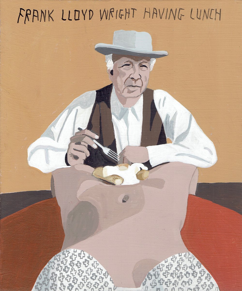 Image of FRANK LLOYD WRIGHT HAVING LUNCH