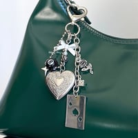 Image 1 of Ace of Spades Heart Locket Keychain