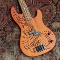 Image 1 of Luna Tattoo 34" Scale Electric Bass Guitar