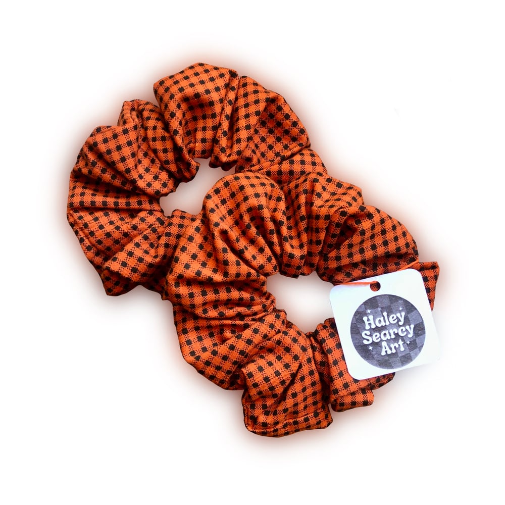 Orange Gingham Scrunchie