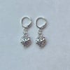 silver charms huggie hoop earrings