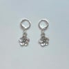 silver charms huggie hoop earrings