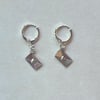 silver charms huggie hoop earrings