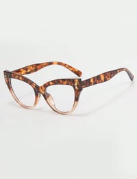 Image 2 of Brown Tortoise Cat Eye Clear Frames