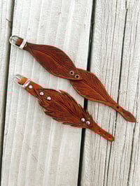 Image 2 of His & Her Feathered Leather Bracelets 