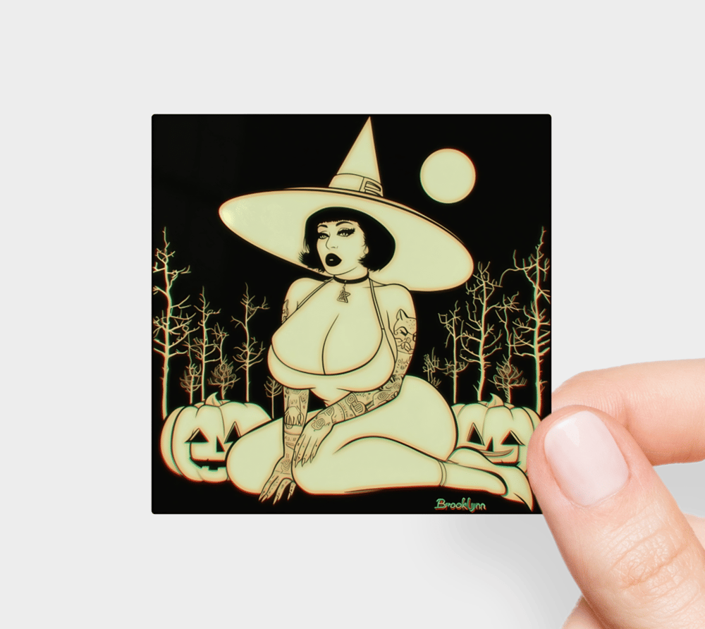 Image of Black & White Witch Sticker