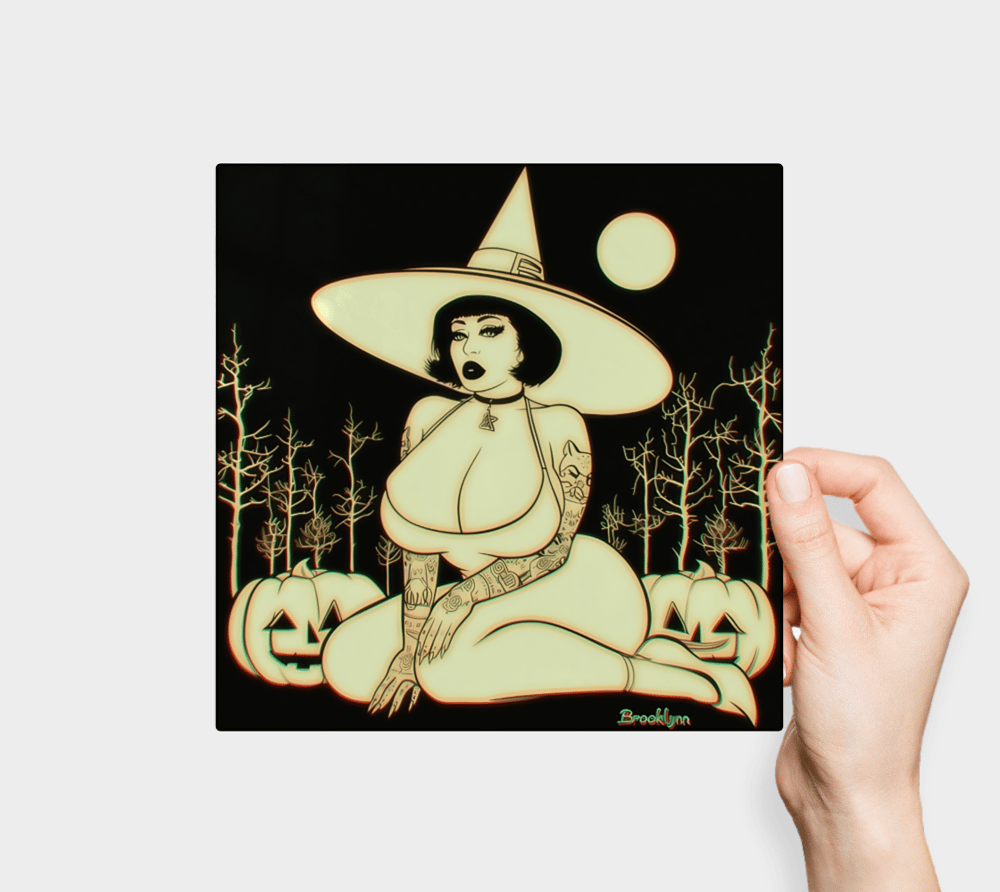 Image of Black & White Witch Sticker