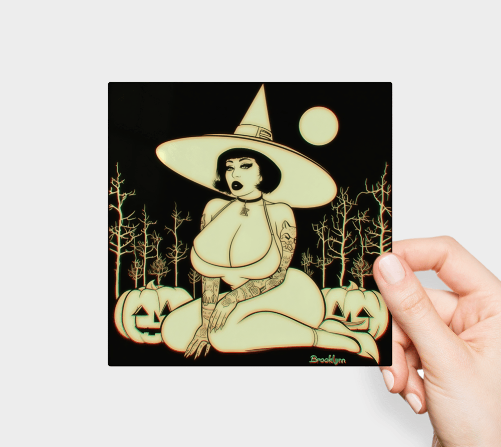 Image of Black & White Witch Sticker