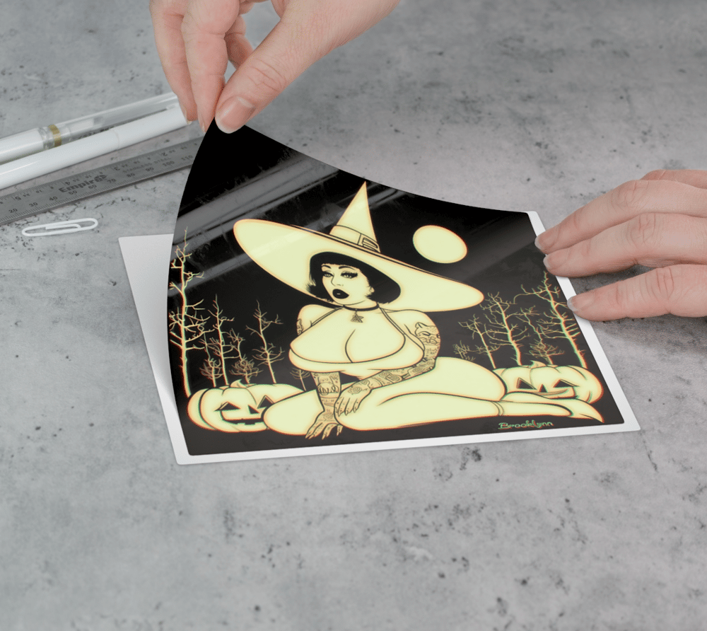 Image of Black & White Witch Sticker