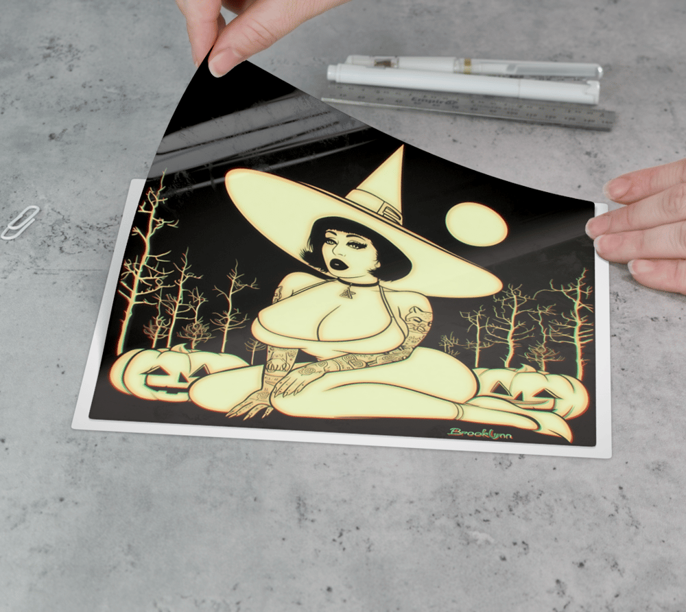 Image of Black & White Witch Sticker