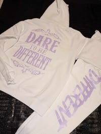 Image 2 of WHITE/PURPLE "DIFFERENT" JOGGERSET