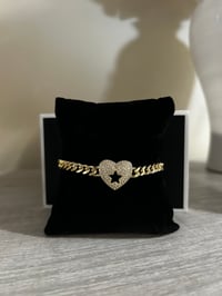 Open Star Heart Bracelet