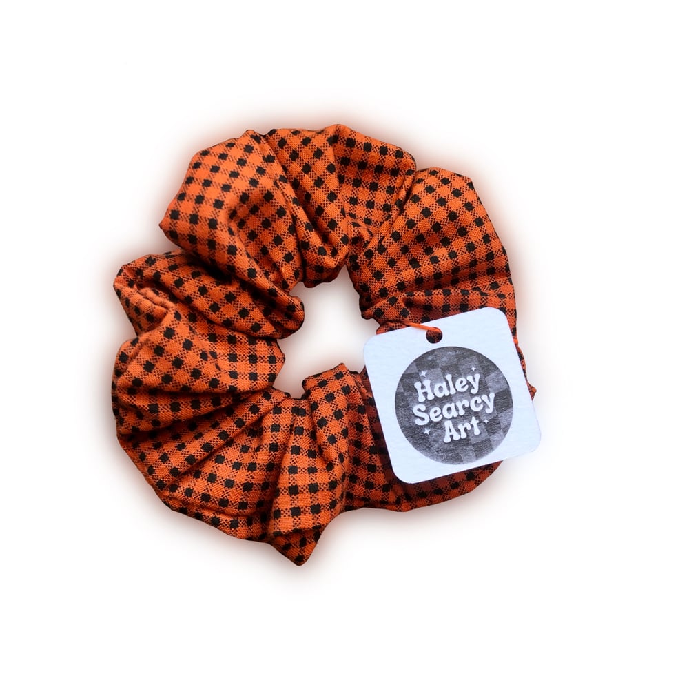 Orange Gingham Scrunchie