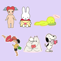 ୨ৎ valentine's collection: little guys in love sticker pack