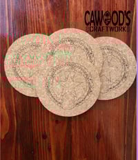 Image 4 of Guam Seal or CNMI Cork Coasters (4pc) Set