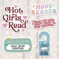 Image 1 of Bookish Stickers, Holographic Book Stickers for Kindle Laptops Water Bottle Tablets Book Merch