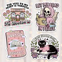 Image 1 of Bookish Stickers, Holographic Book Stickers for Kindle Laptop Water Bottles Tablets Book Merch