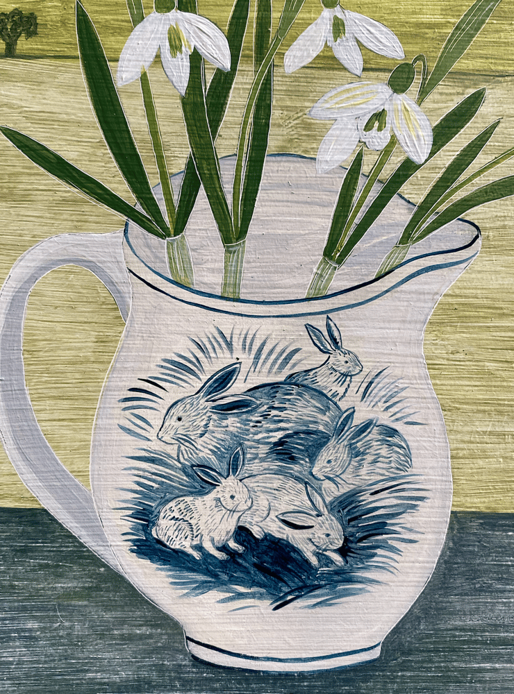 Image of Rabbit jug and Snowdrops