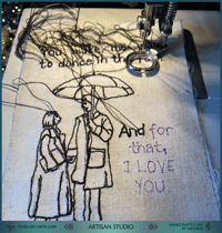Image 3 of "You Make Me Dance" - Handcrafted Textile Greeting Card ┃Mixed Media Art
