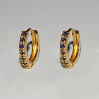 Image 1 of Blue Sapphire Huggie Earring