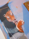 A head filled with tigers... A3 Screenprint