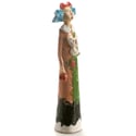 Blue Haired Quirky Elegant Lady with White Westie 