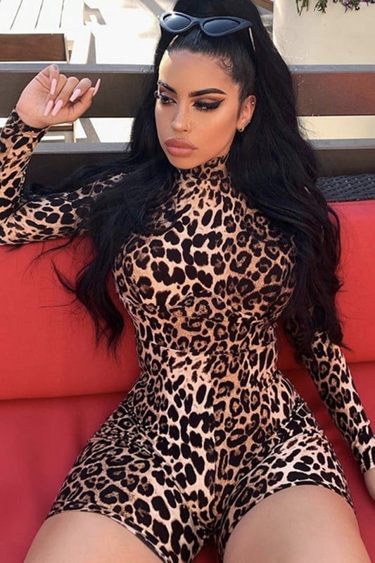 Image of Leopard Print Romper 