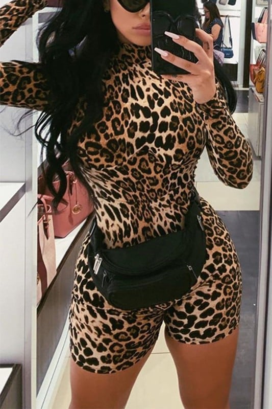 Image of Leopard Print Romper 