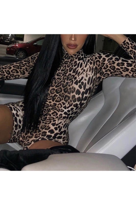 Image of Leopard Print Romper 