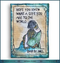Image 2 of "A Gift to the World" – Handcrafted Textile Greeting Card ┃Mixed Media Art