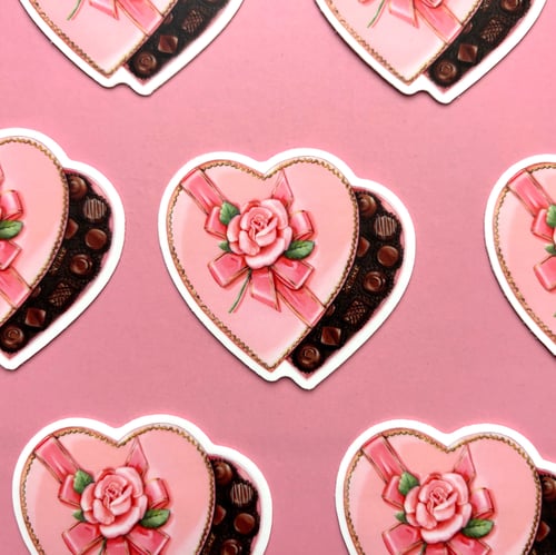 Image of Valentine chocolate box sticker