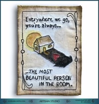 Image 3 of "The Most Beautiful Person" - Handcrafted Textile Greeting Card ┃Mixed Media Art